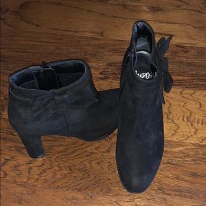 Black suede booties